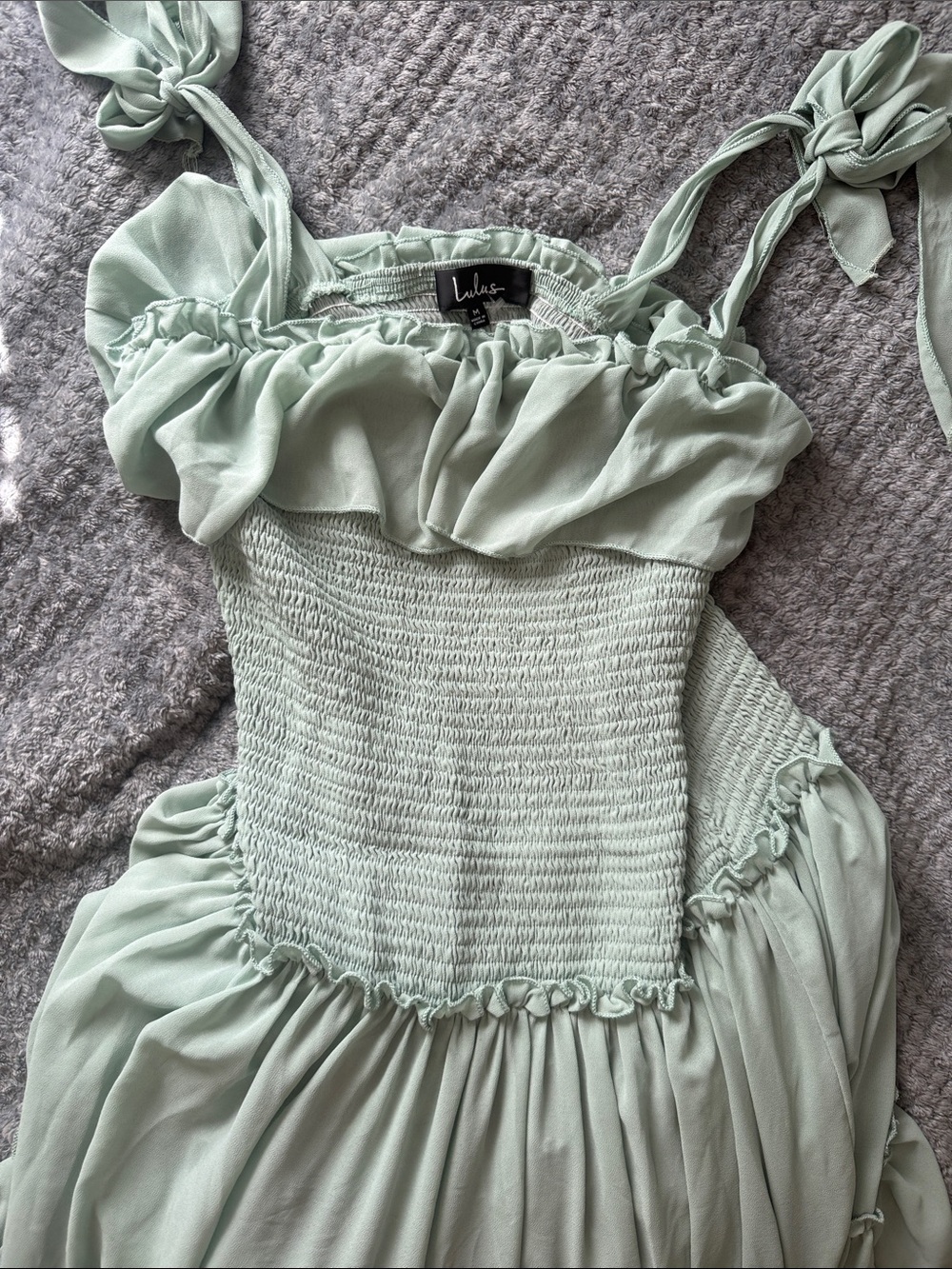 Lulu's Mint Green Maxi Dress with Ruffle Bodice